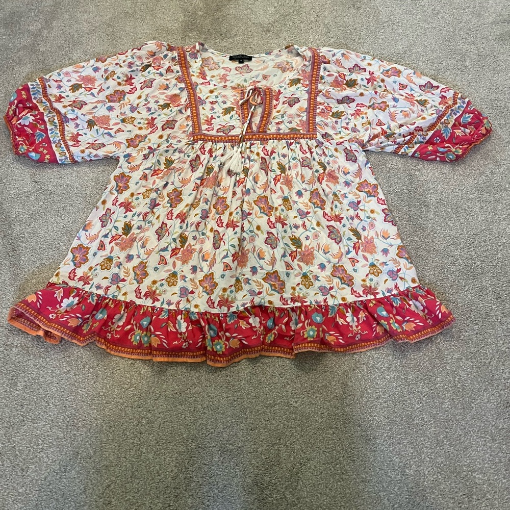 Rachel Zoe Colorful Boho Blouse Size XL